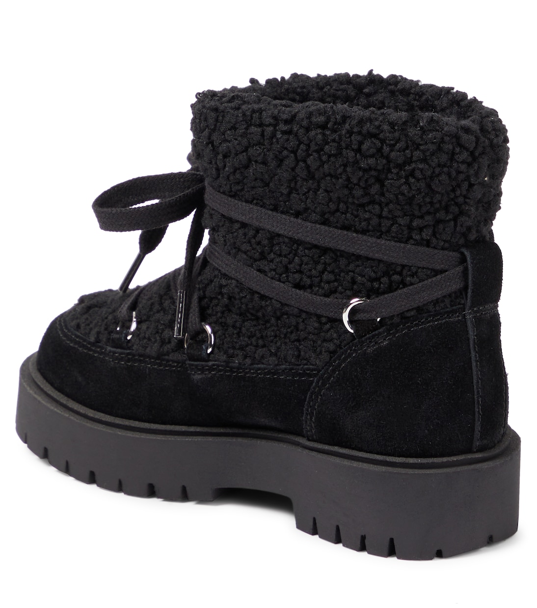 Suede-trimmed faux shearling ankle boots | Il Gufo