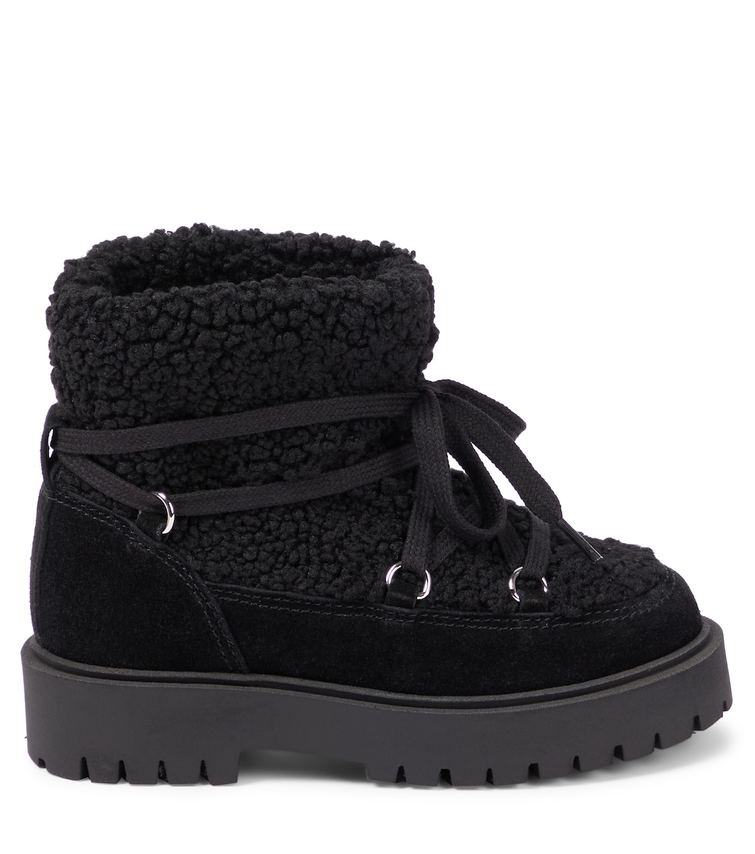 Suede-trimmed faux shearling ankle boots | Il Gufo