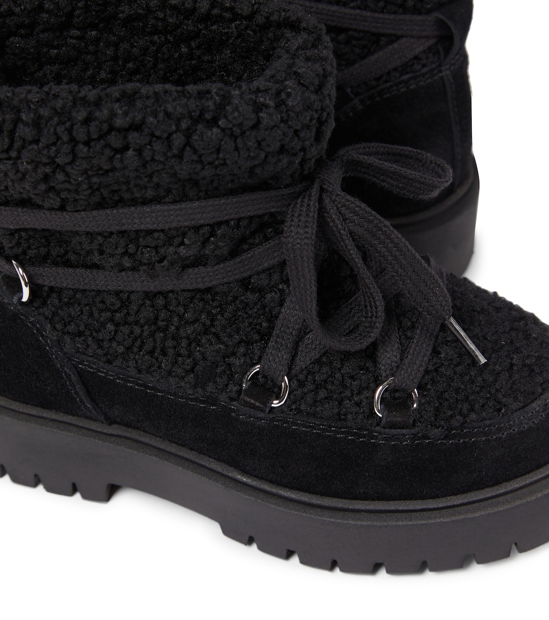 Suede-trimmed faux shearling ankle boots | Il Gufo