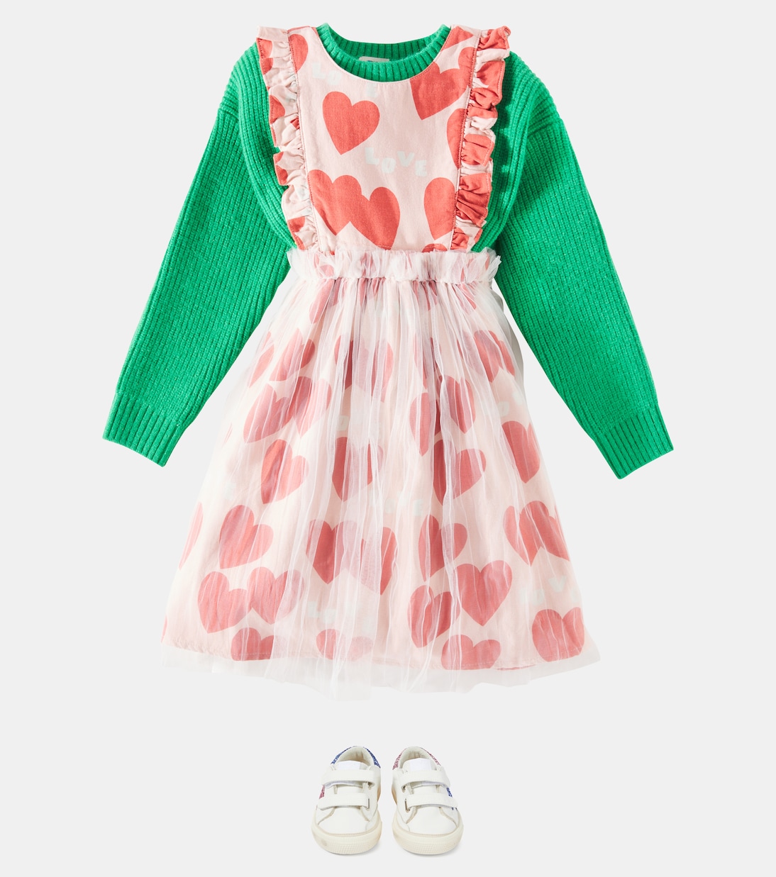 Abito Love Frill in cotone con tulle | Jellymallow