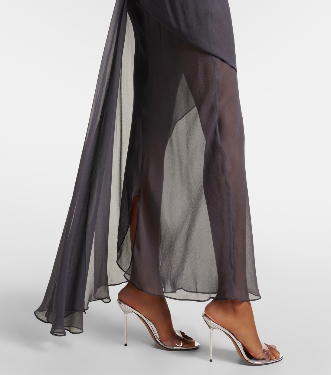 Asymmetric sheer silk maxi dress | Christopher Esber