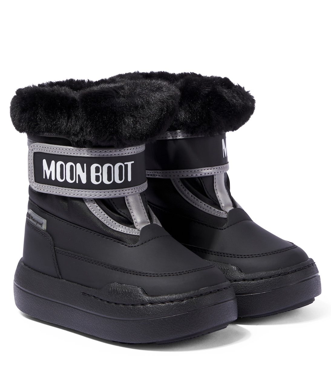 Stivali doposci Junior Park Strap con pelliccia sintetica in Nero Moon Boot Kids Mytheresa
