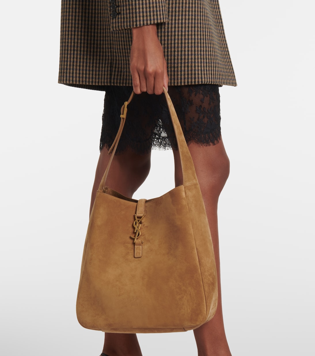 Sac Le 5 à 7 Supple Large en daim | Saint Laurent