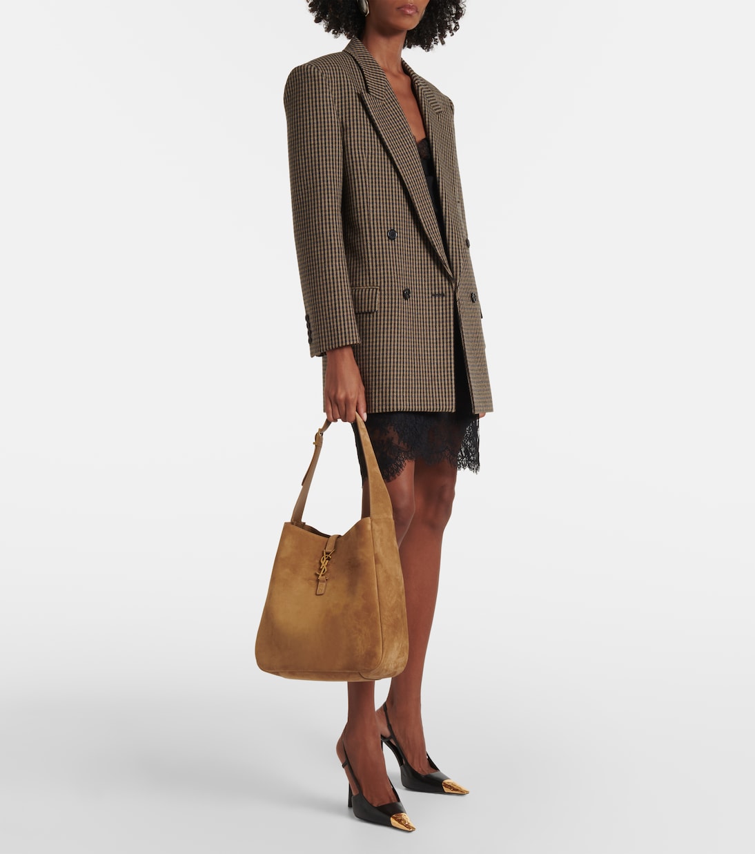 Sac Le 5 à 7 Supple Large en daim | Saint Laurent