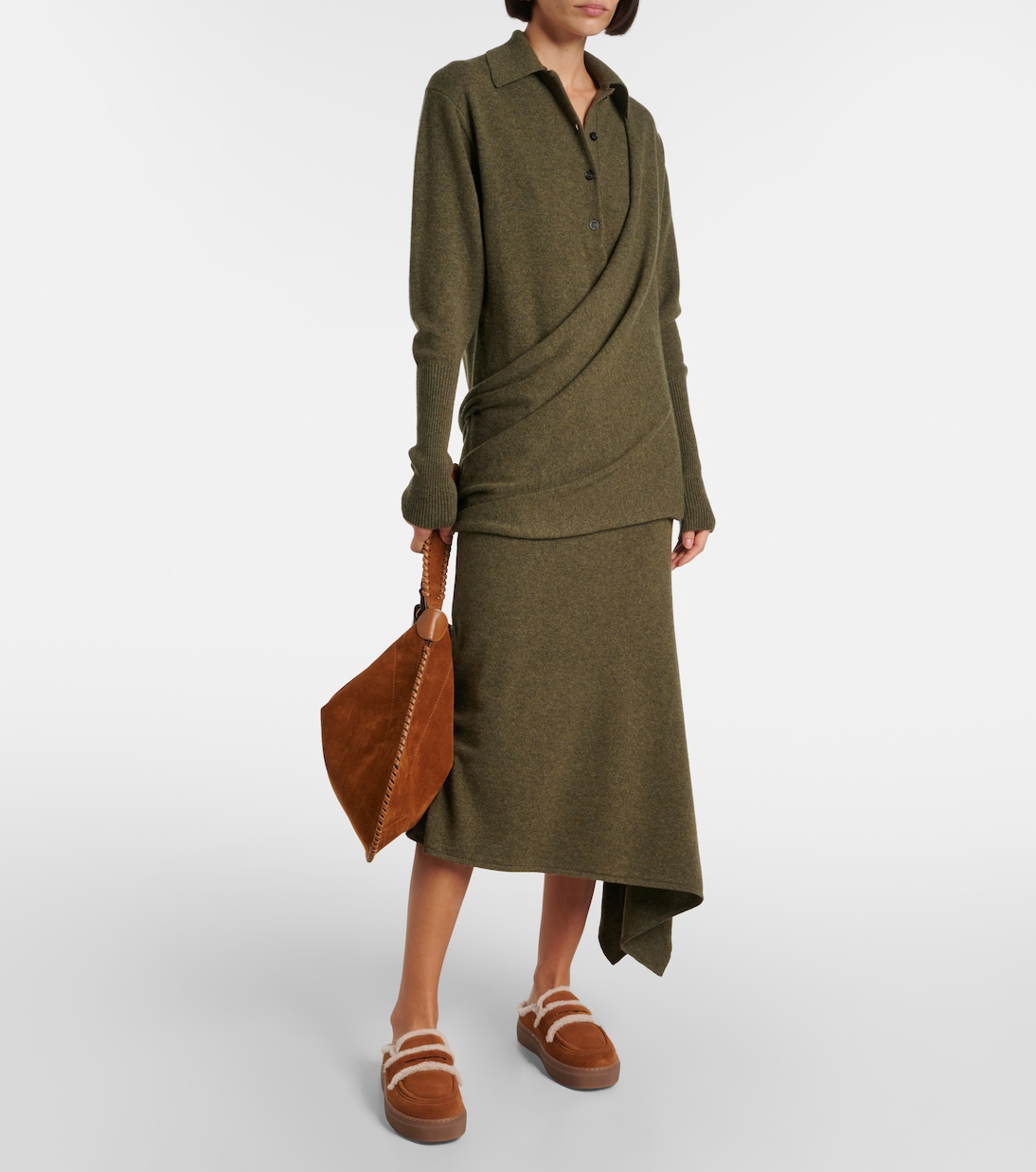Shearling-trimmed suede mules | Inuikii