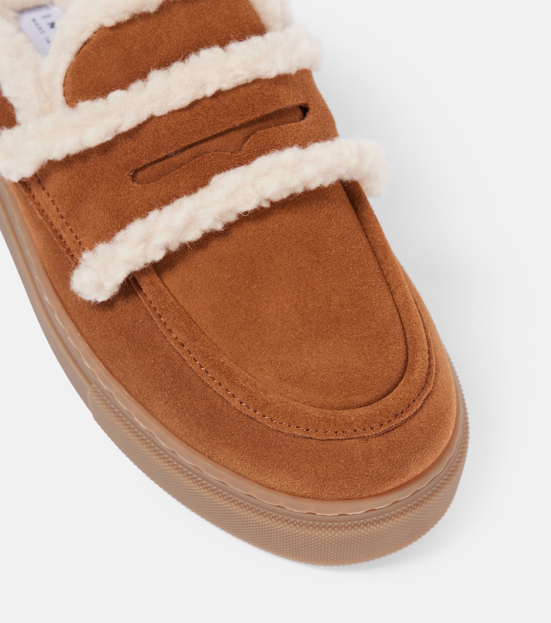 Shearling-trimmed suede mules | Inuikii
