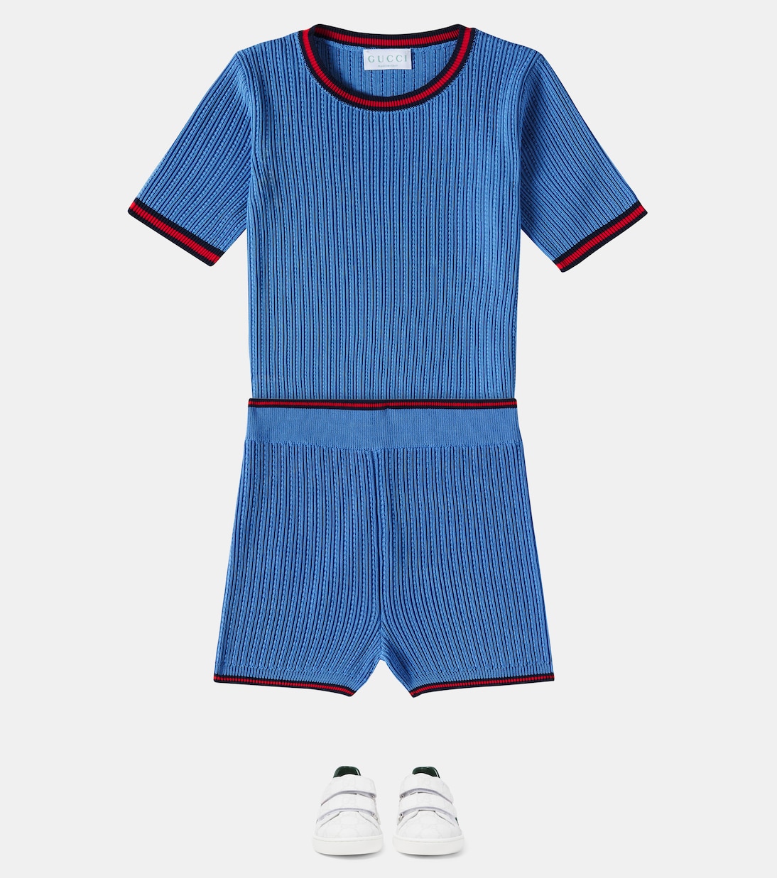 Web Stripe knitted shorts | Gucci Kids