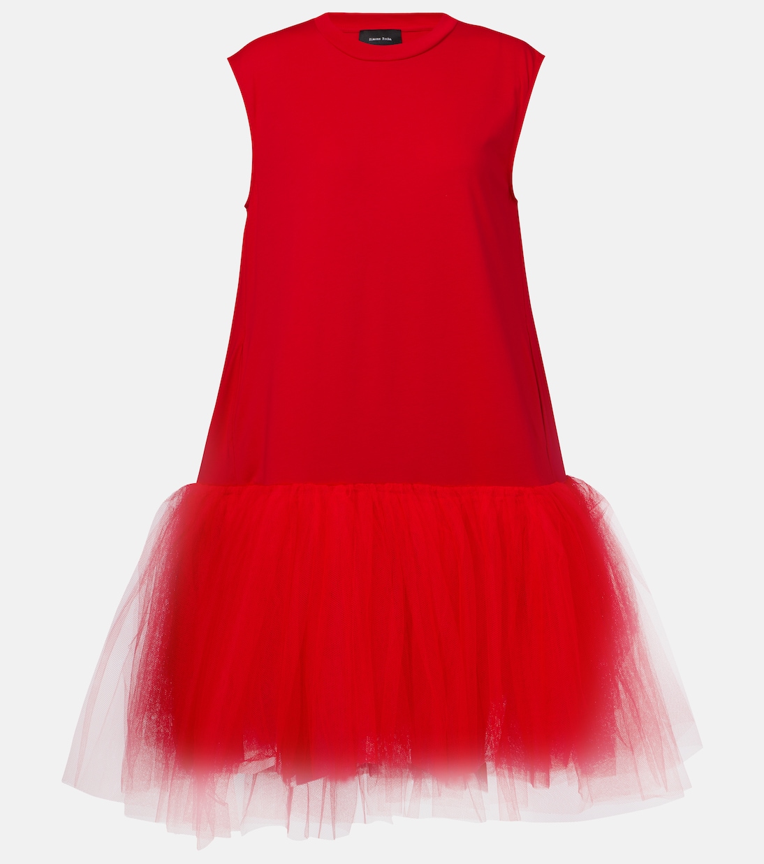 Minikleid aus Baumwoll-Jersey mit Tüll | Simone Rocha