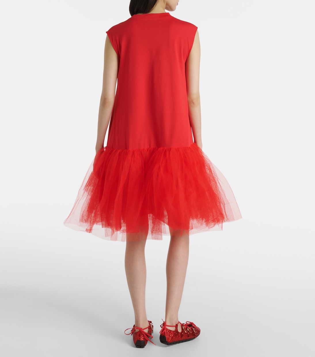 Minikleid aus Baumwoll-Jersey mit Tüll | Simone Rocha