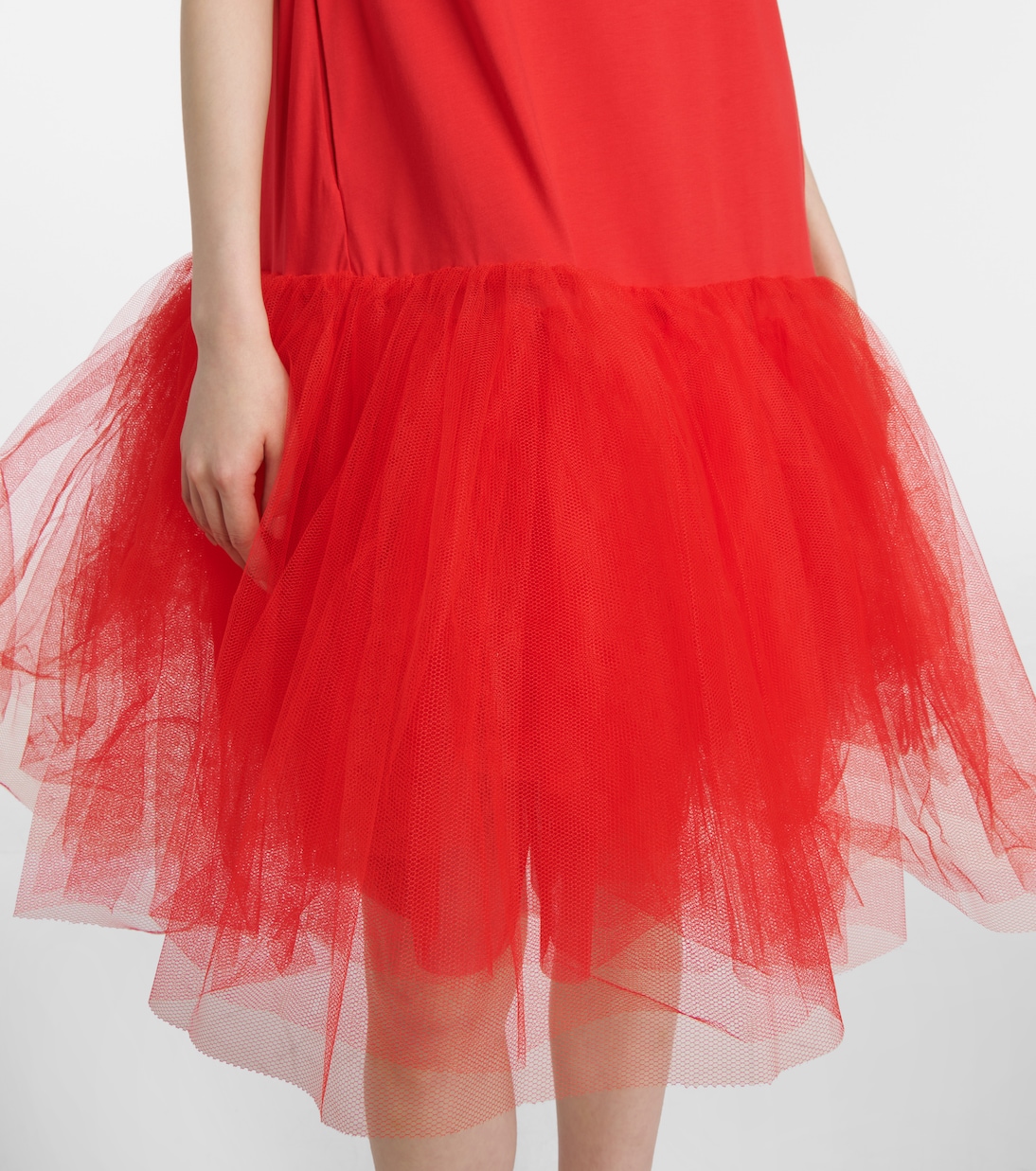 Minikleid aus Baumwoll-Jersey mit Tüll | Simone Rocha
