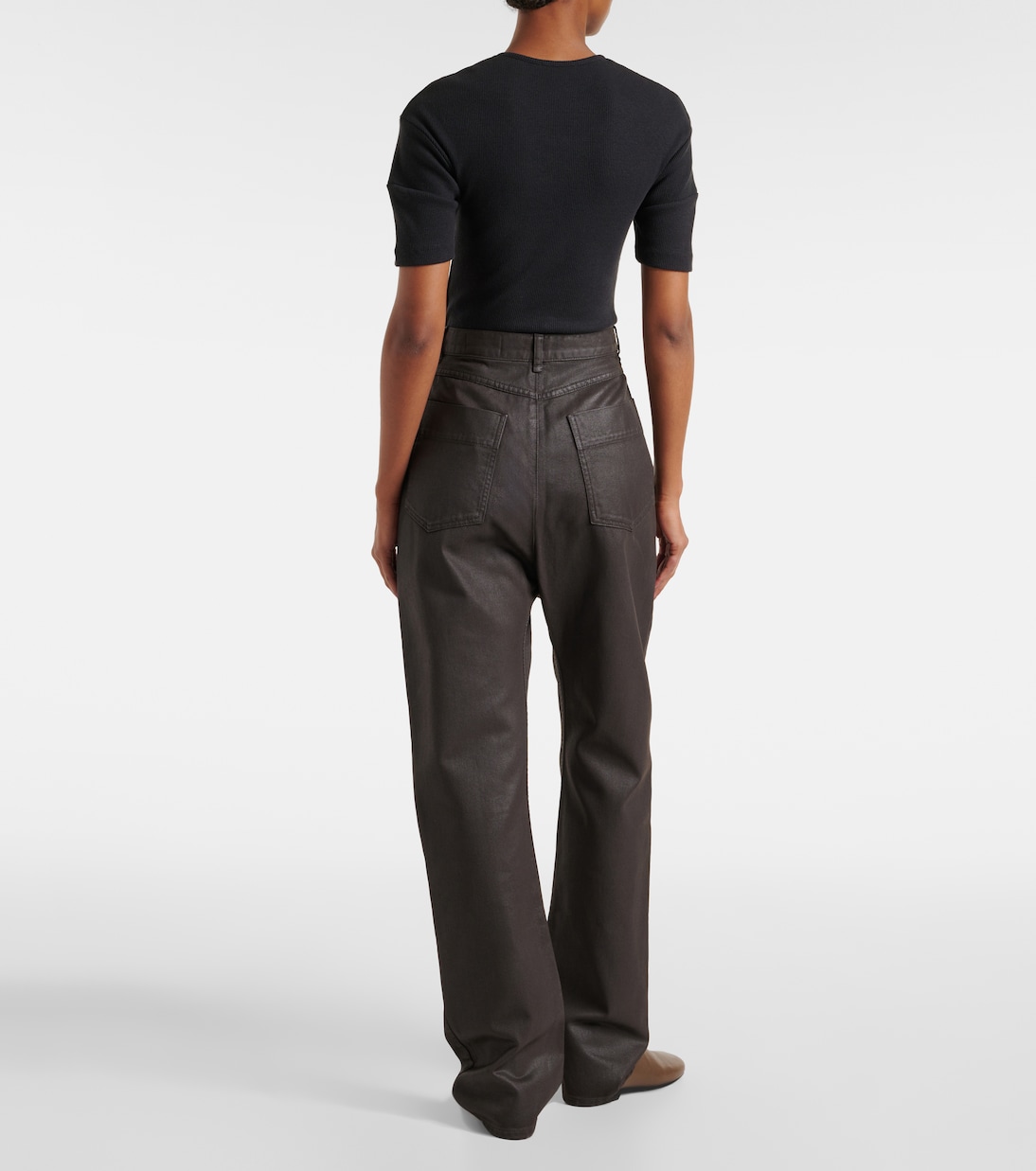 Pantaloni a gamba larga in cotone a vita alta | Lemaire