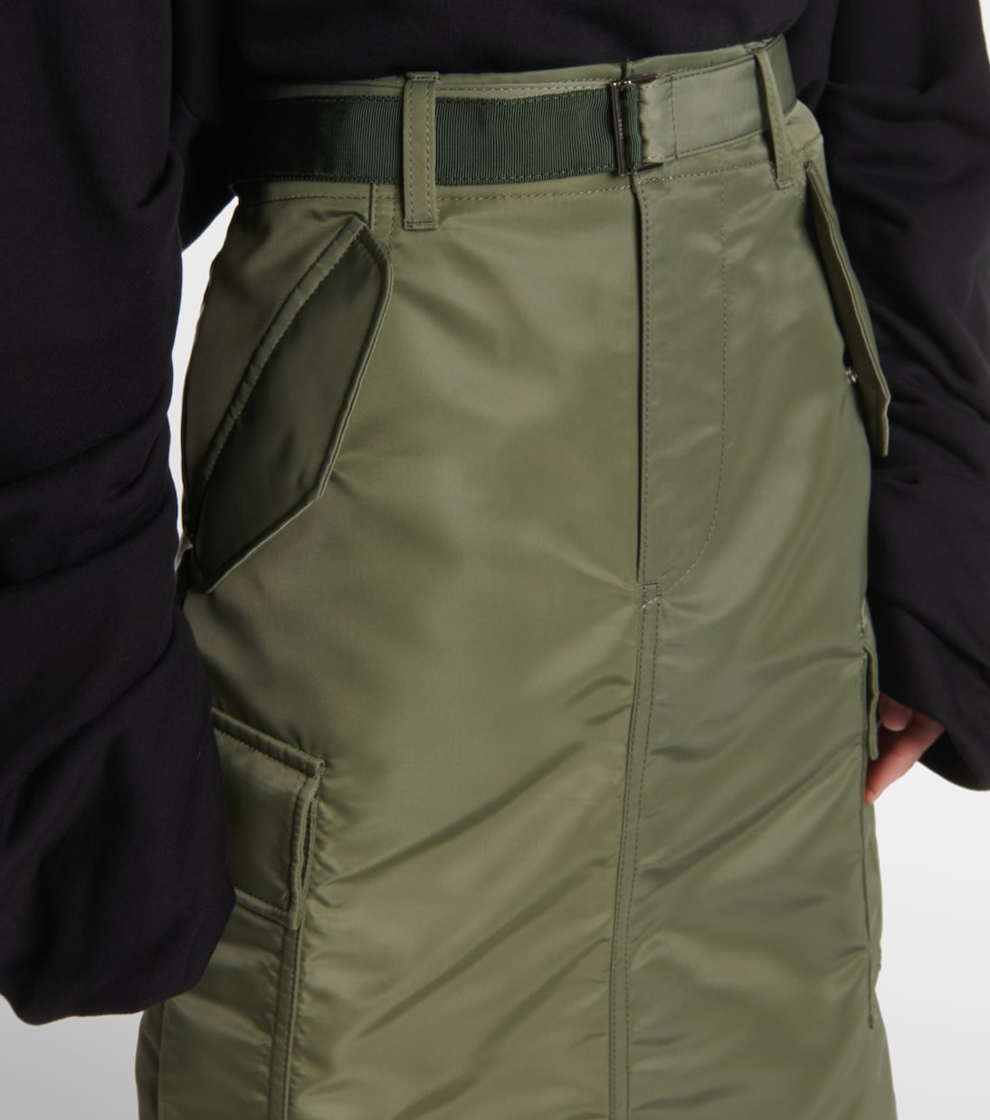 Falda midi de sarga de nylon  | Sacai