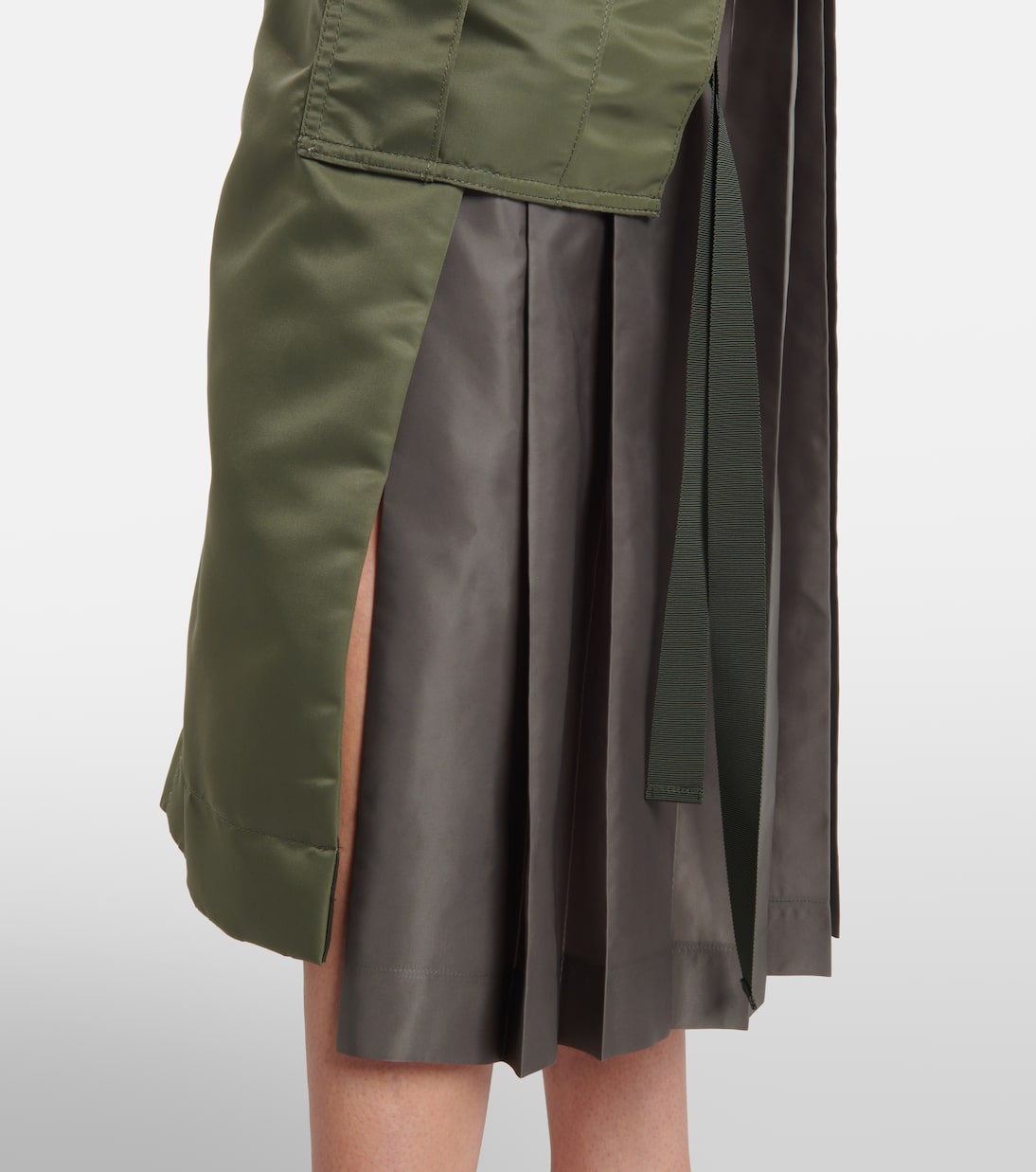 Falda midi de sarga de nylon  | Sacai