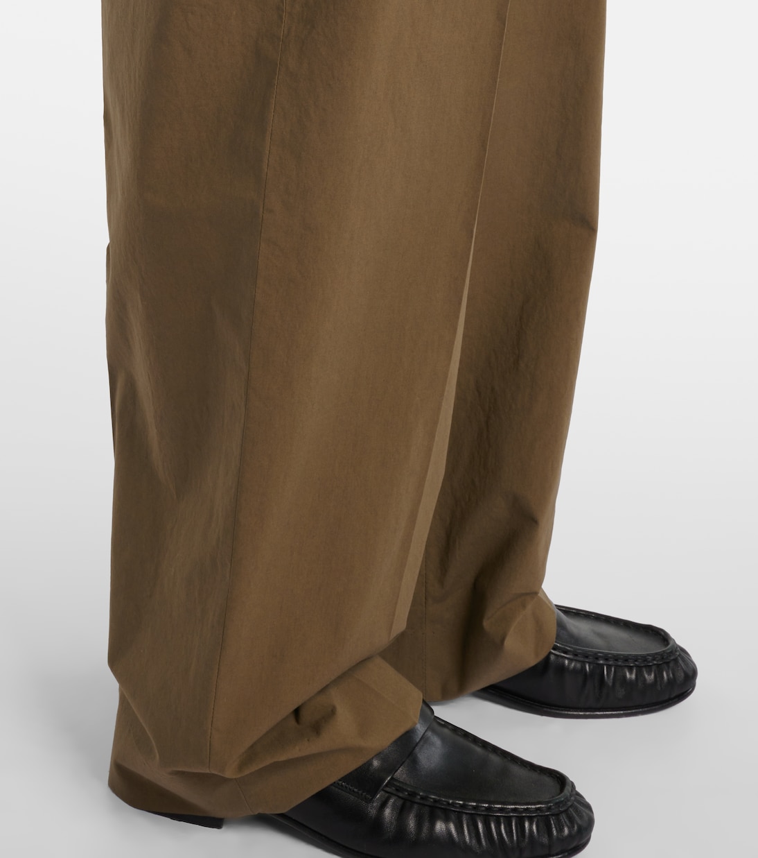 Pantalones anchos Lilas de popelín de tiro alto | The Row