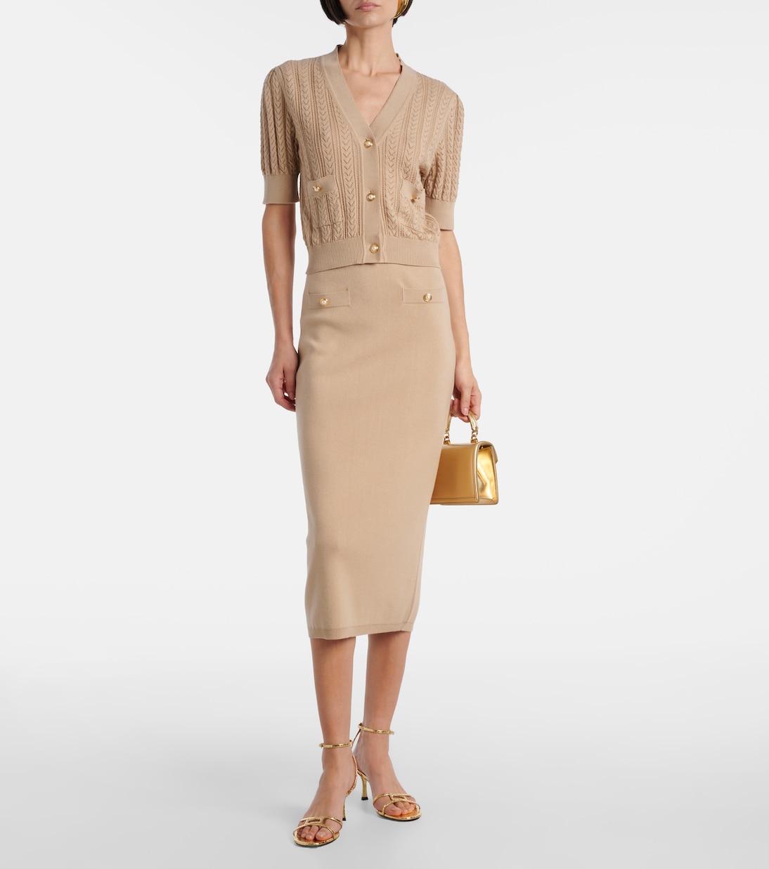 Pointelle cotton and cashmere cardigan | Alessandra Rich