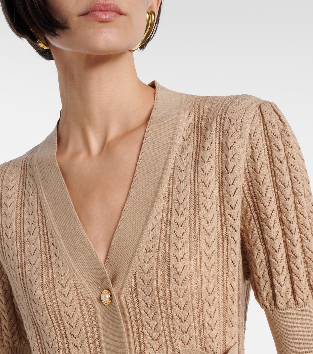 Pointelle cotton and cashmere cardigan | Alessandra Rich