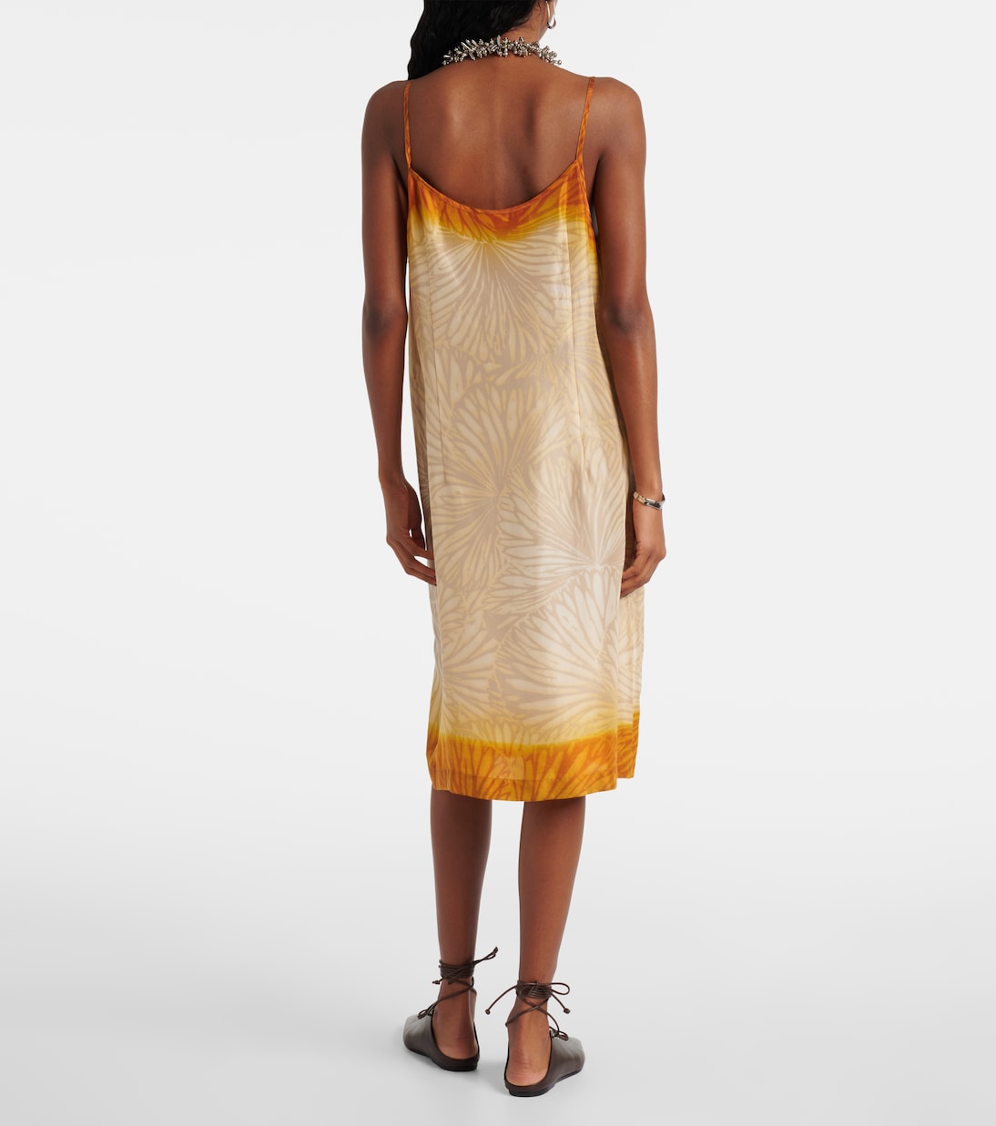 Abito sottoveste in seta ombré con stampa | Dries Van Noten