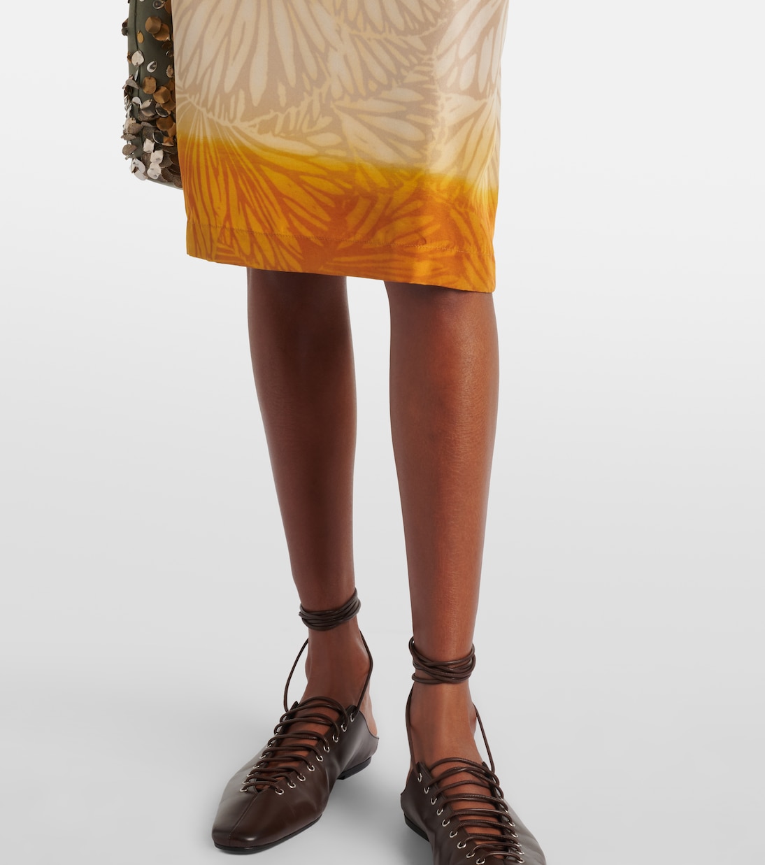 Abito sottoveste in seta ombré con stampa | Dries Van Noten