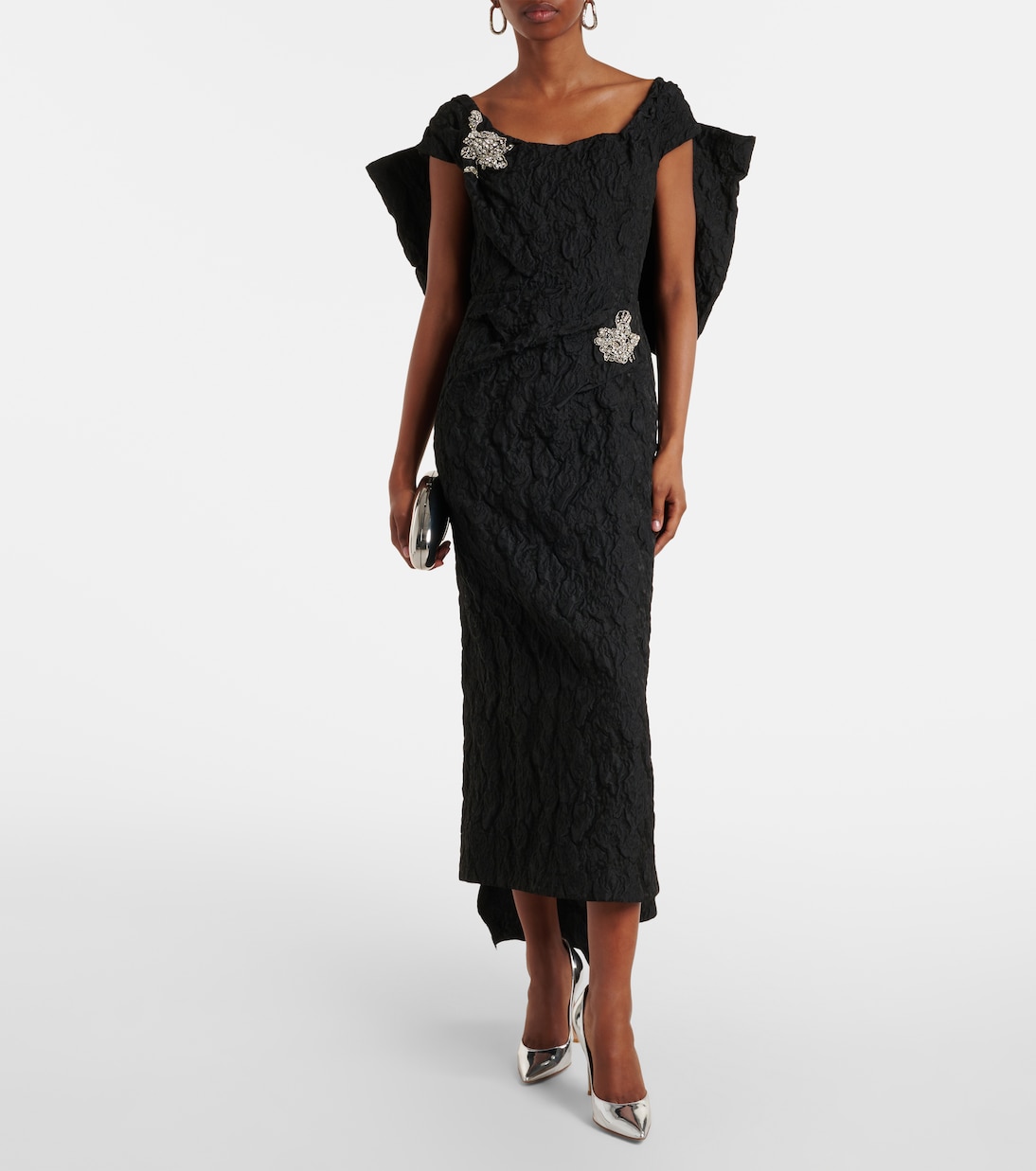 Robe longue brodée en jacquard | Erdem