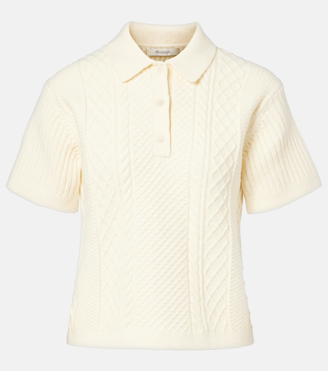 Polo in misto lana e cotone a trecce | JW Anderson