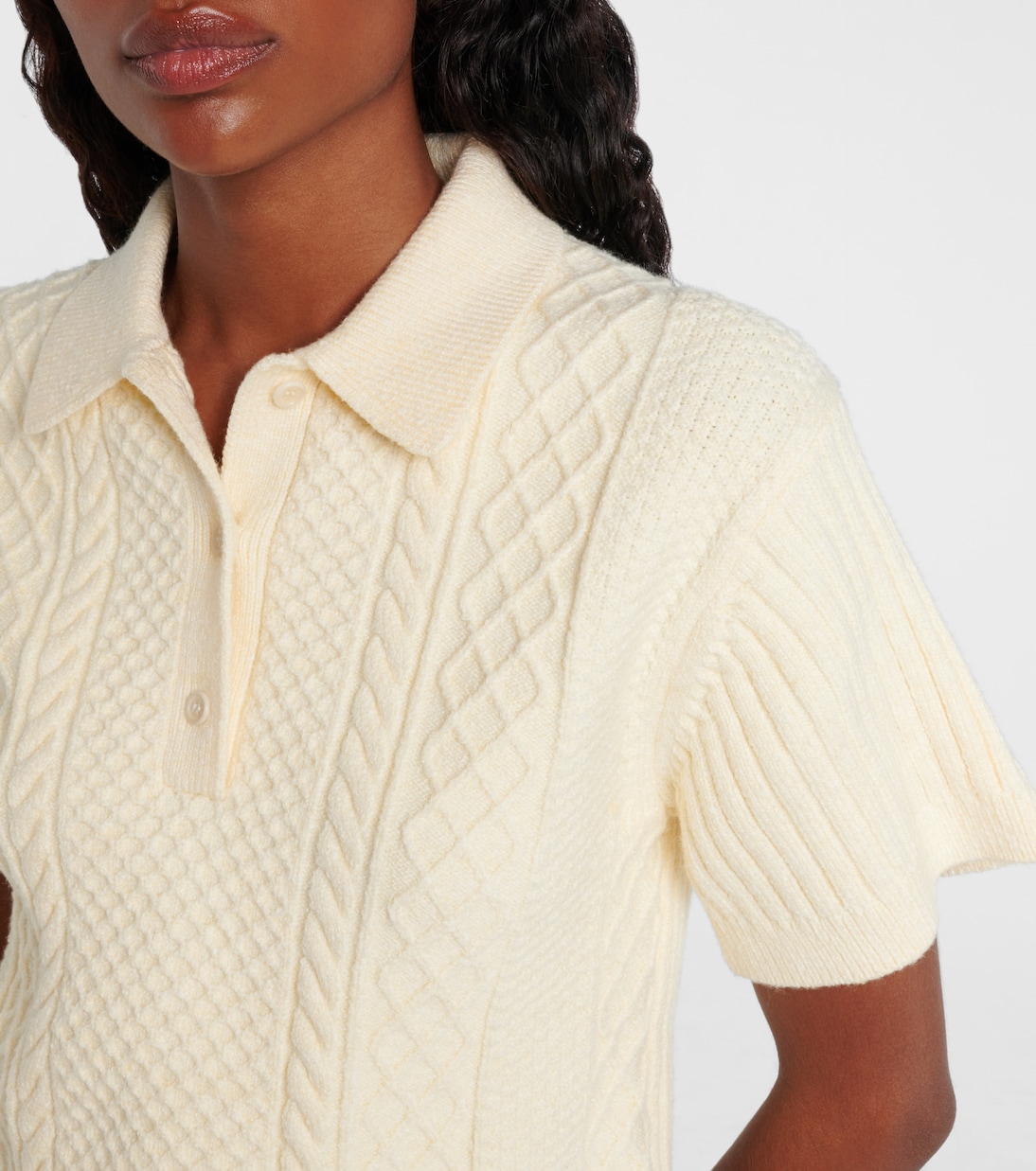 Polo in misto lana e cotone a trecce | JW Anderson
