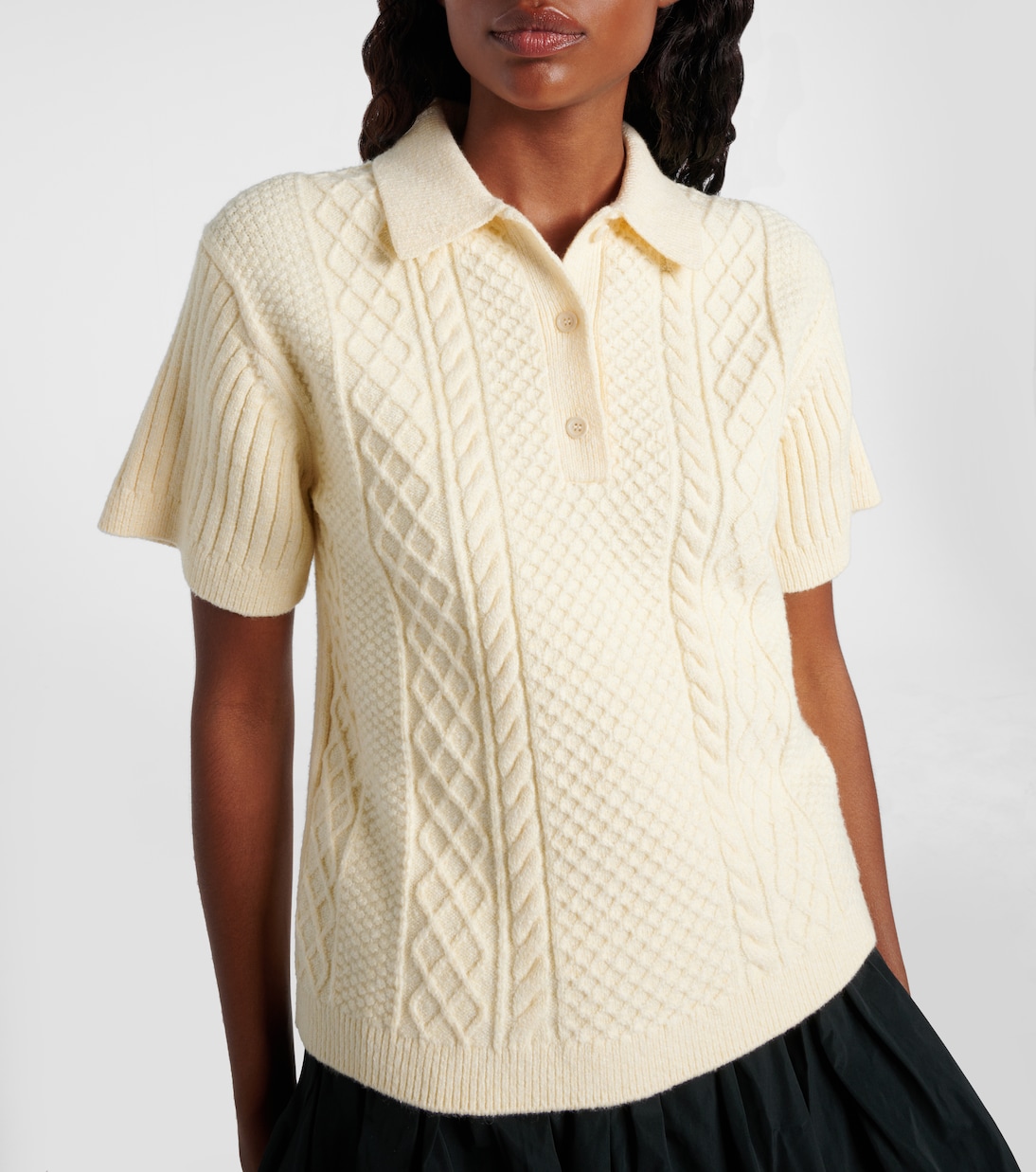 Polo in misto lana e cotone a trecce | JW Anderson