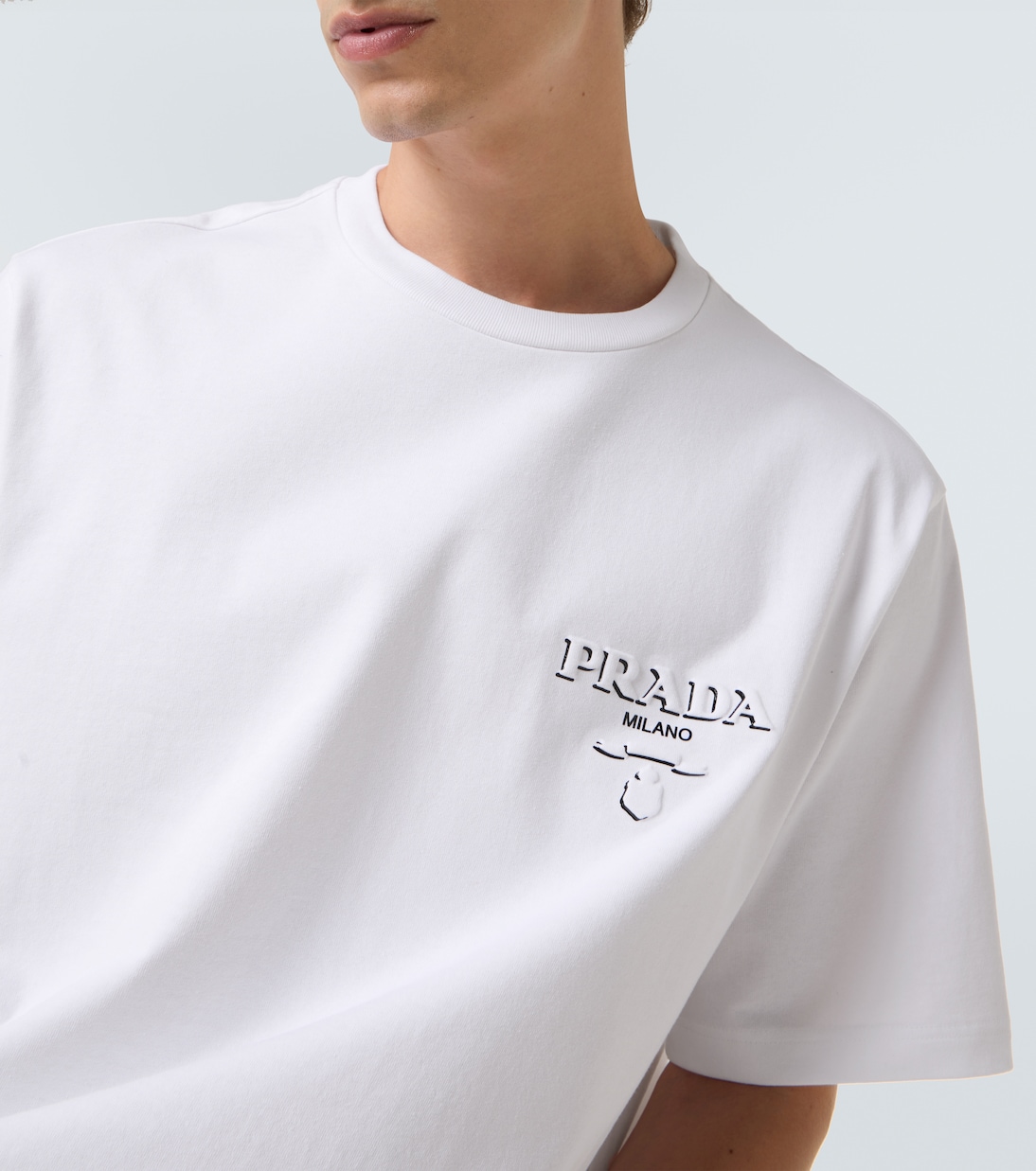 Camiseta de jersey de algodón oversized  | Prada