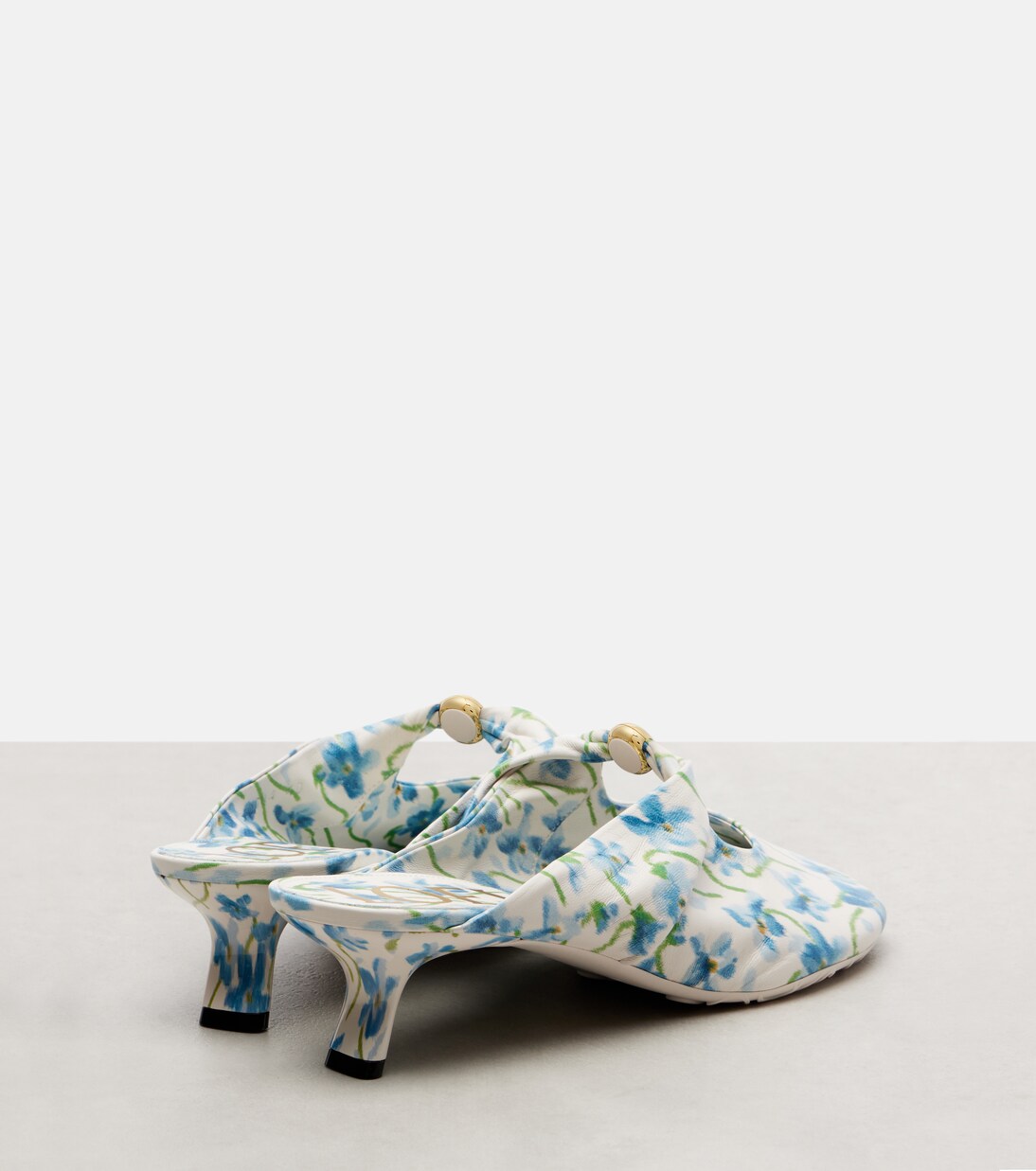 Pebble Soft 45 floral leather mules | Loewe