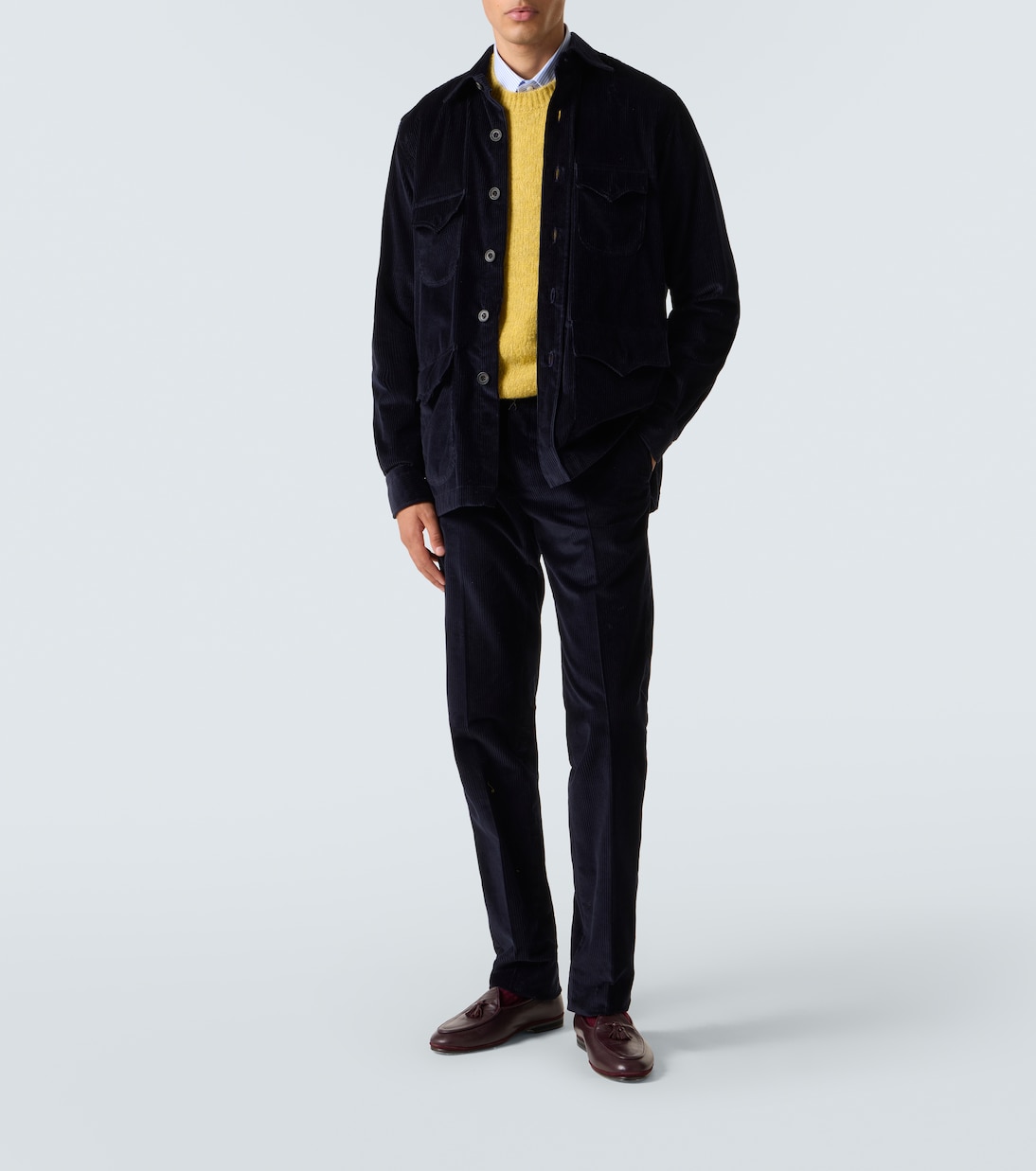 Cotton corduroy Western shirt | Rubinacci
