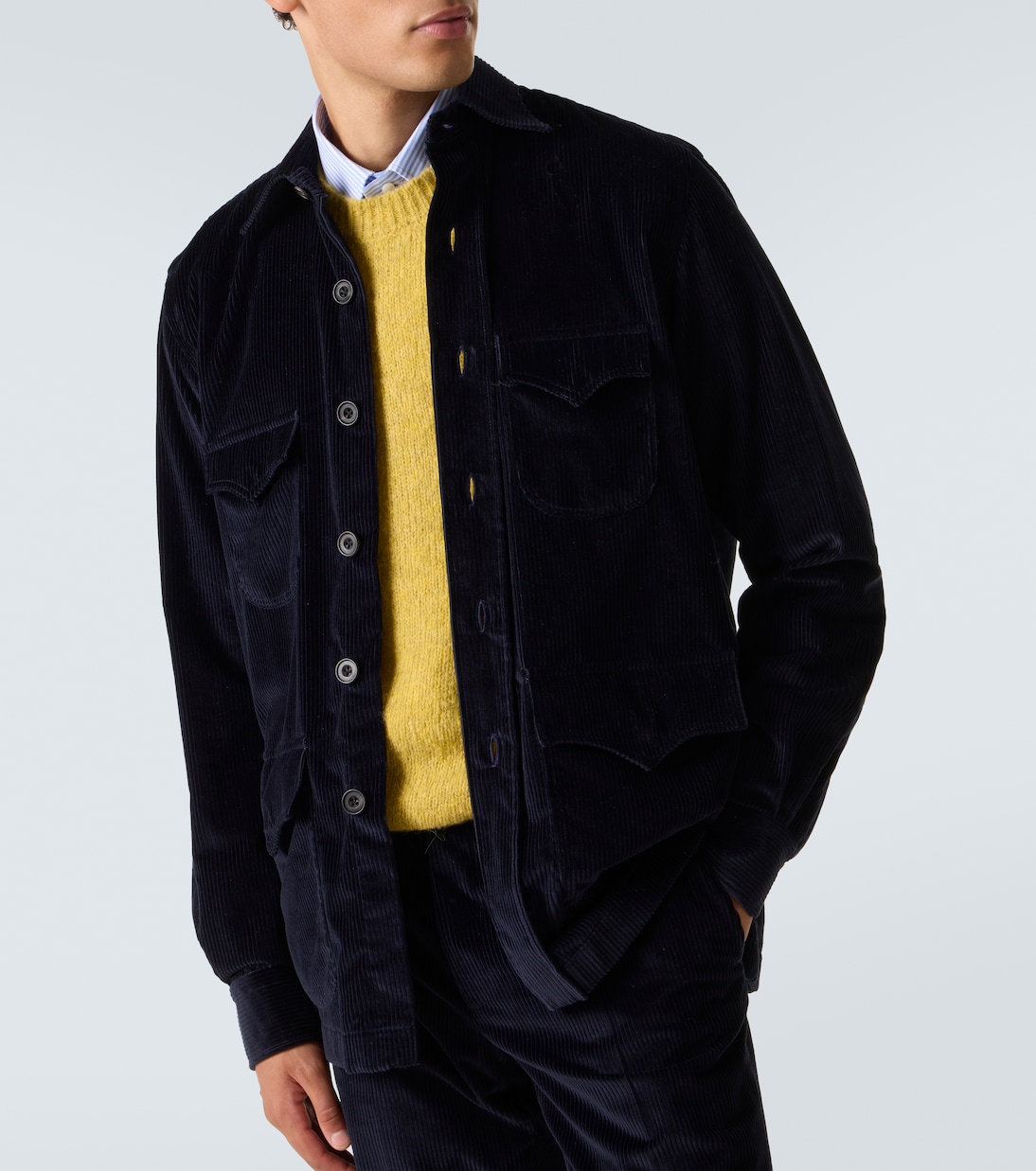 Cotton corduroy Western shirt | Rubinacci