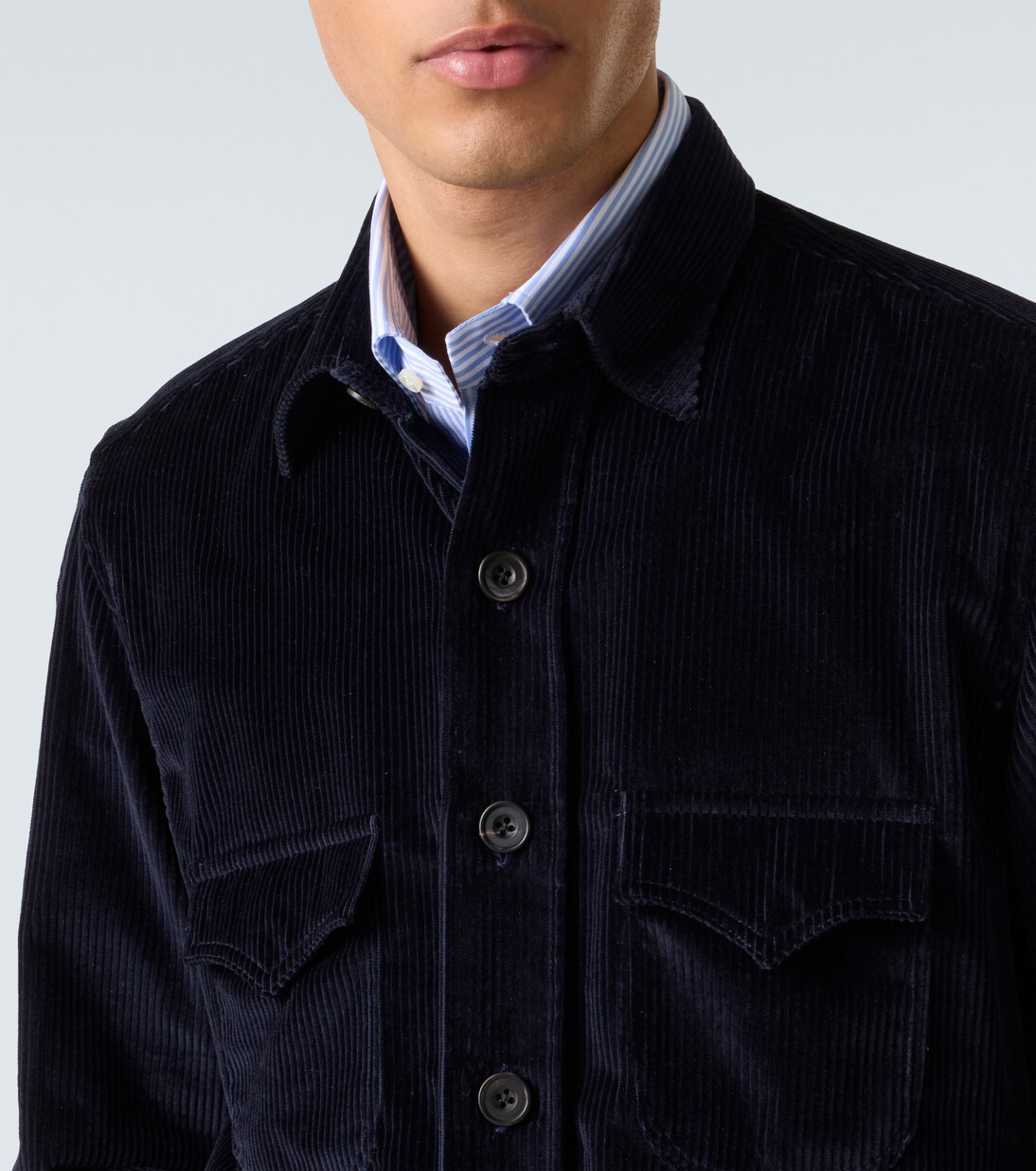 Cotton corduroy Western shirt | Rubinacci