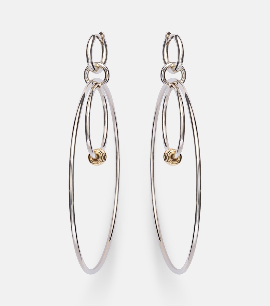 Orecchini a cerchio Echo in argento sterling e oro 18kt | Spinelli Kilcollin