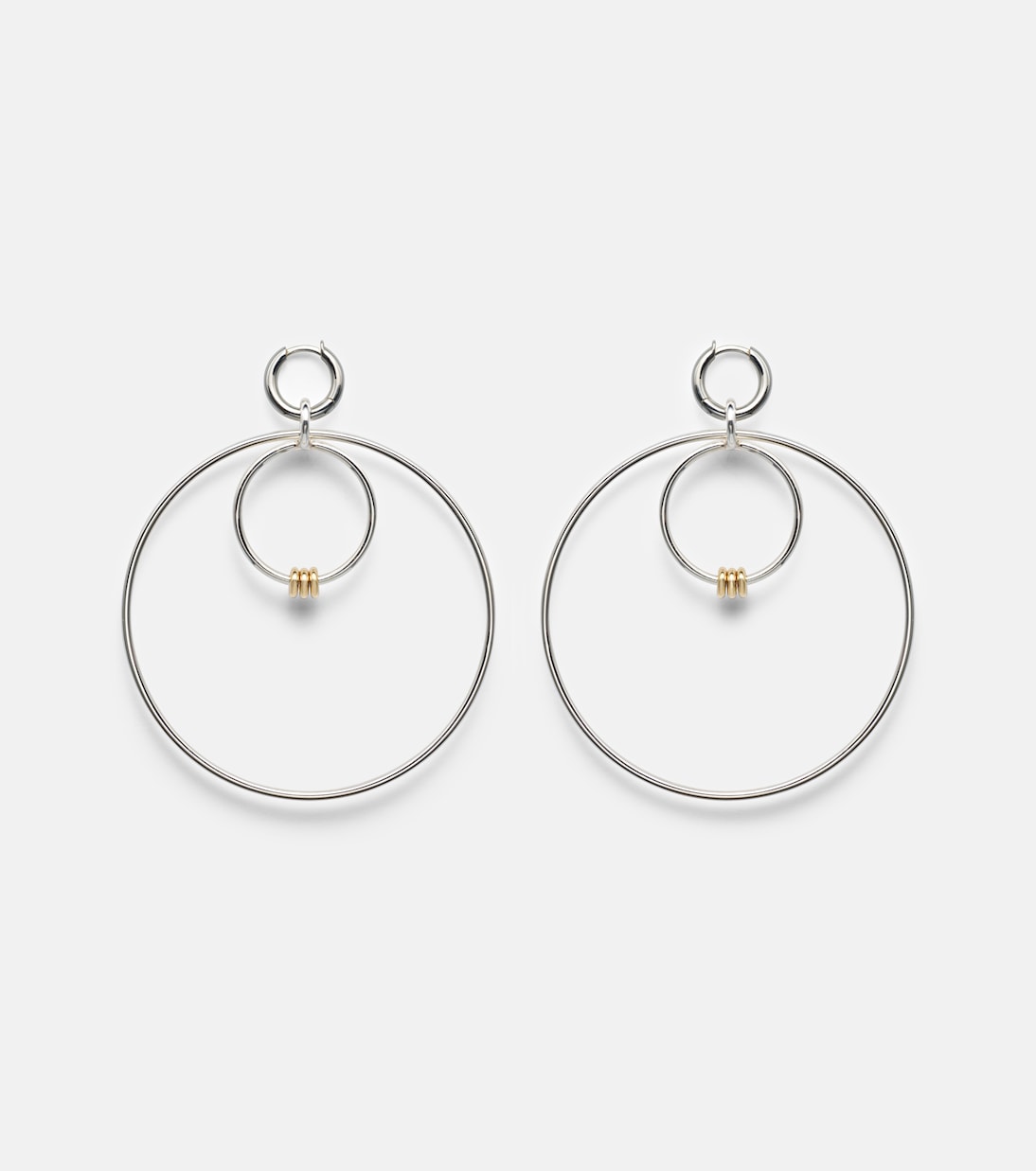 Orecchini a cerchio Echo in argento sterling e oro 18kt | Spinelli Kilcollin
