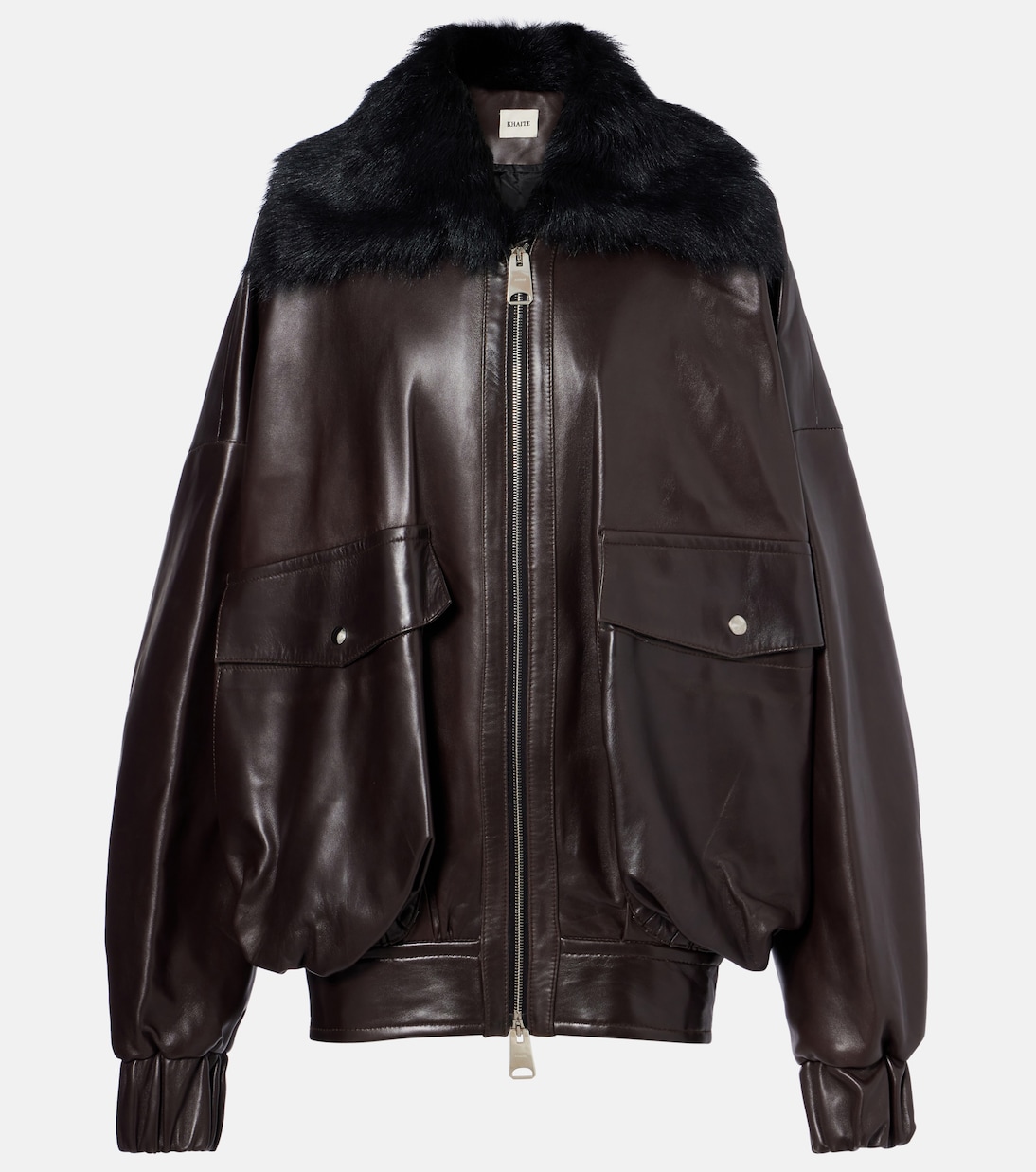 Daemon oversized leather blouson jacket | Khaite