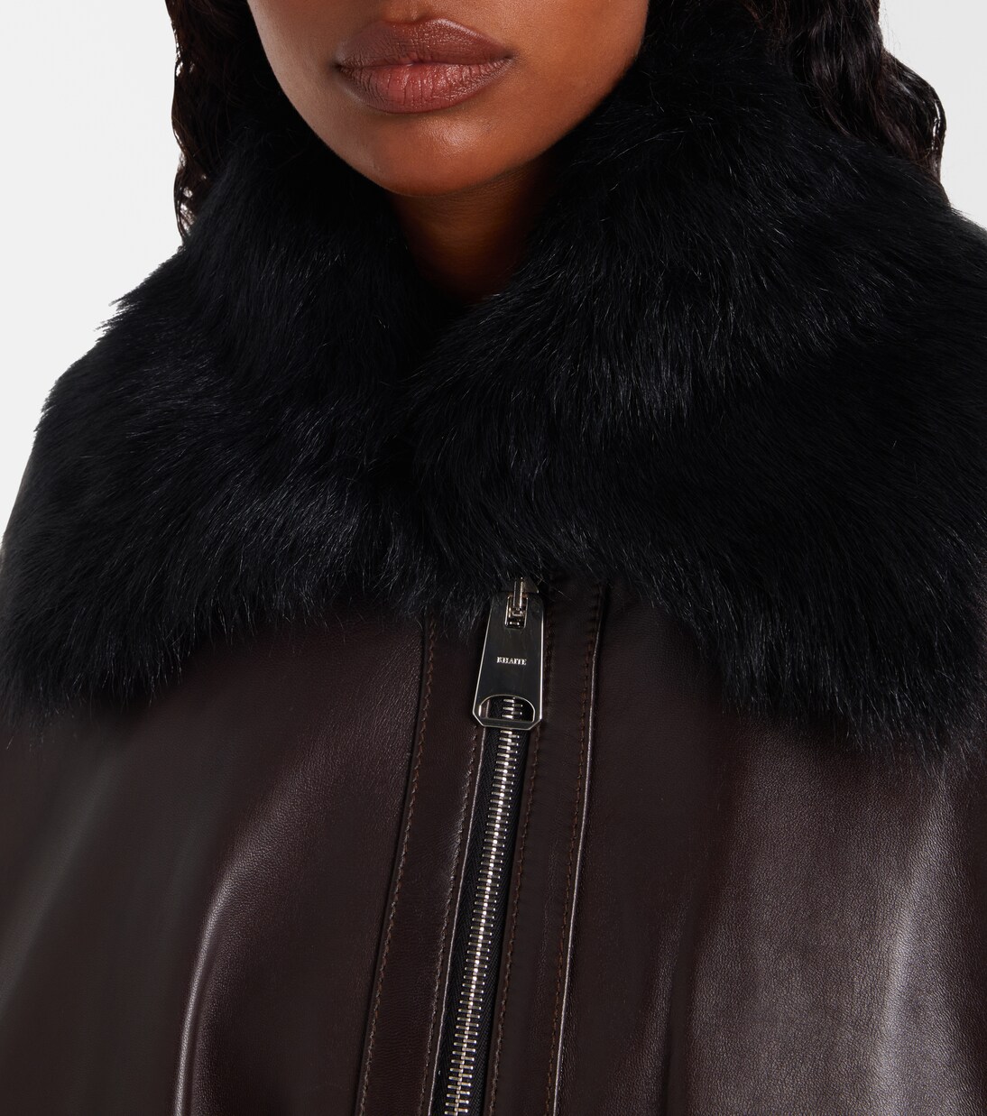 Daemon oversized leather blouson jacket | Khaite