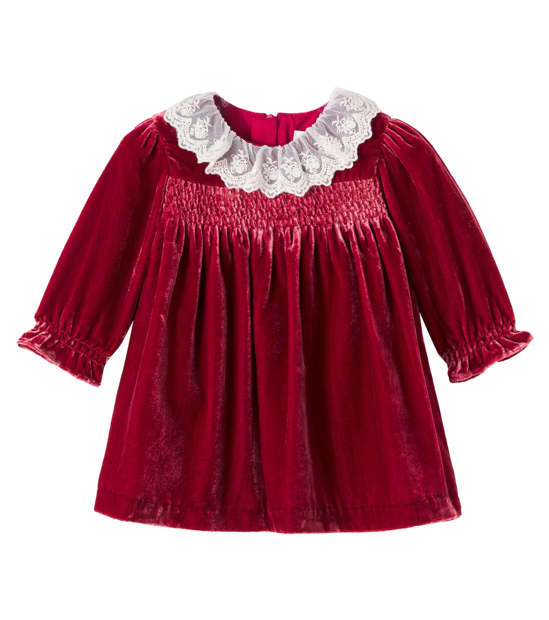 Martina lace-trimmed velvet dress | C'era Una Volta