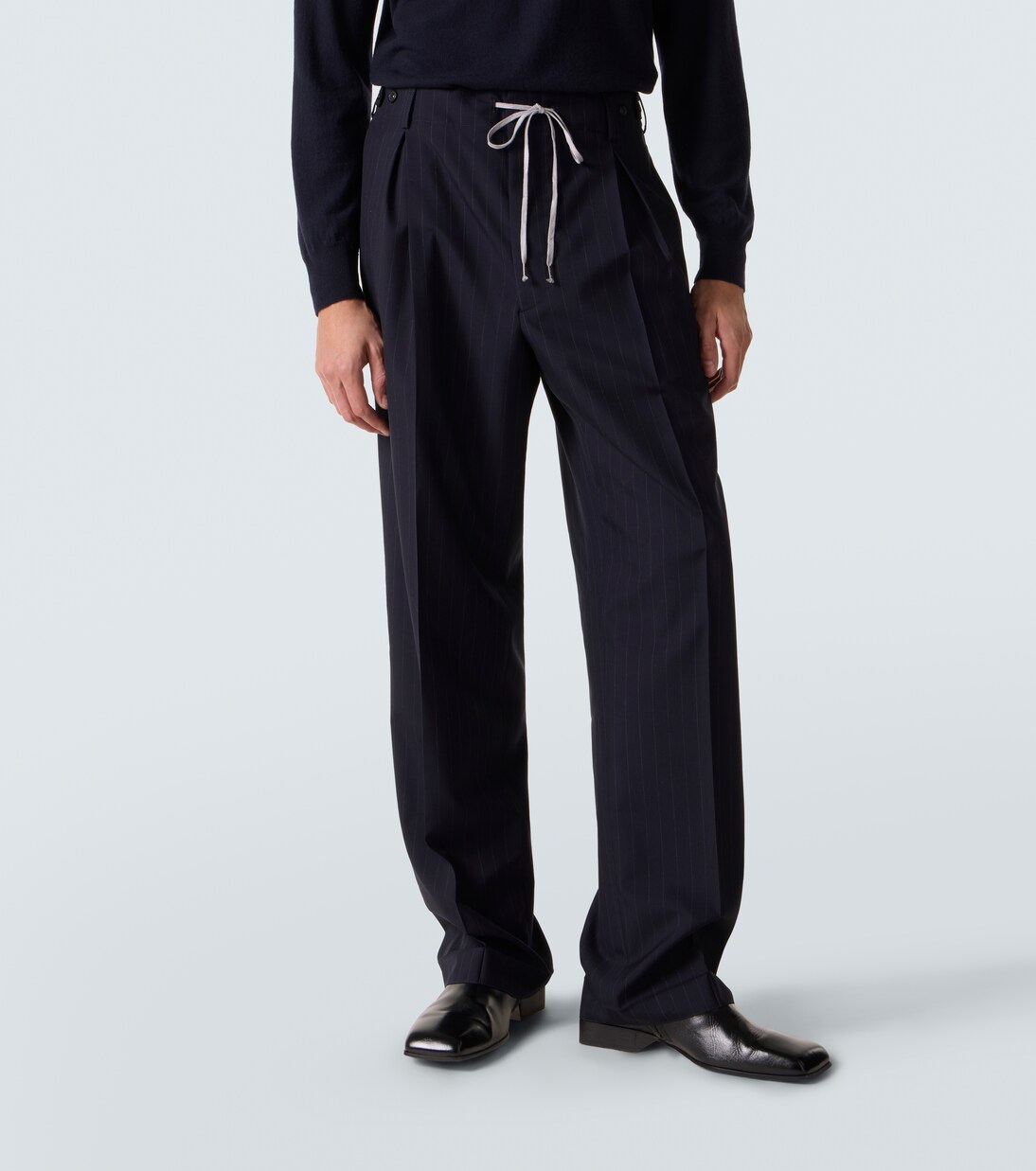 Pinstripe wool straight pants | Maison Margiela