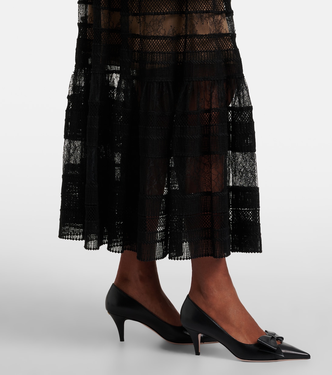Lace and macramé midi dress | Elie Saab