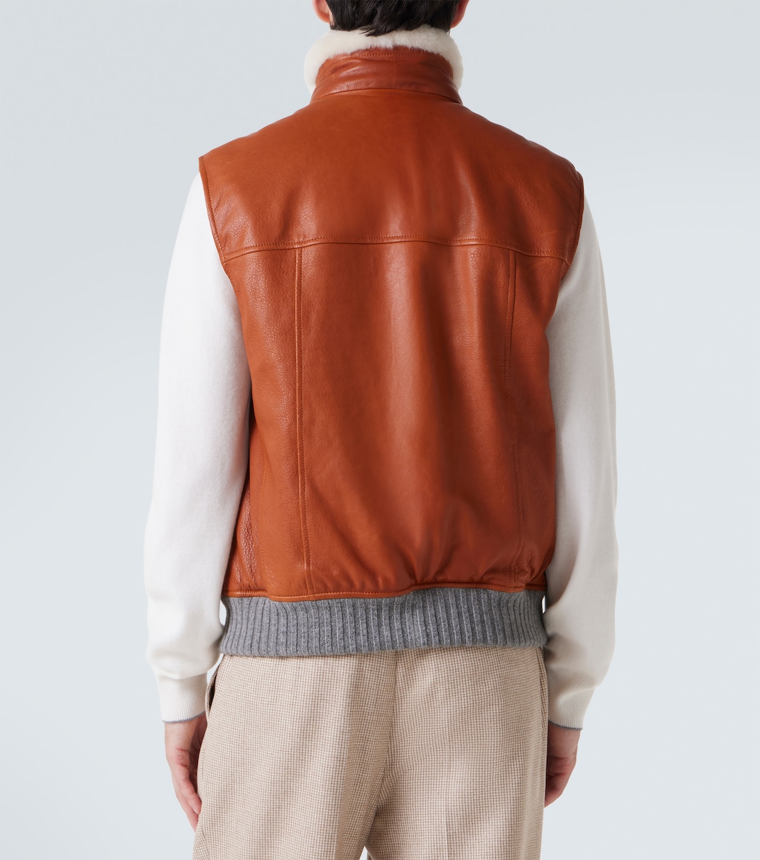 Padded leather vest | Brunello Cucinelli