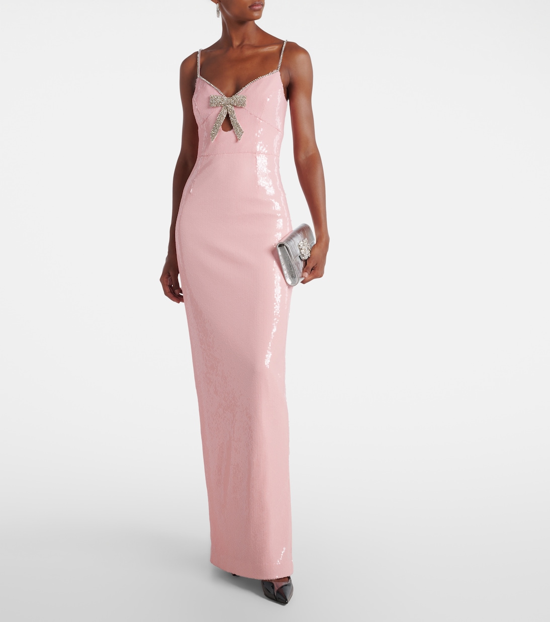 Lena bow-detail sequined gown | Rebecca Vallance