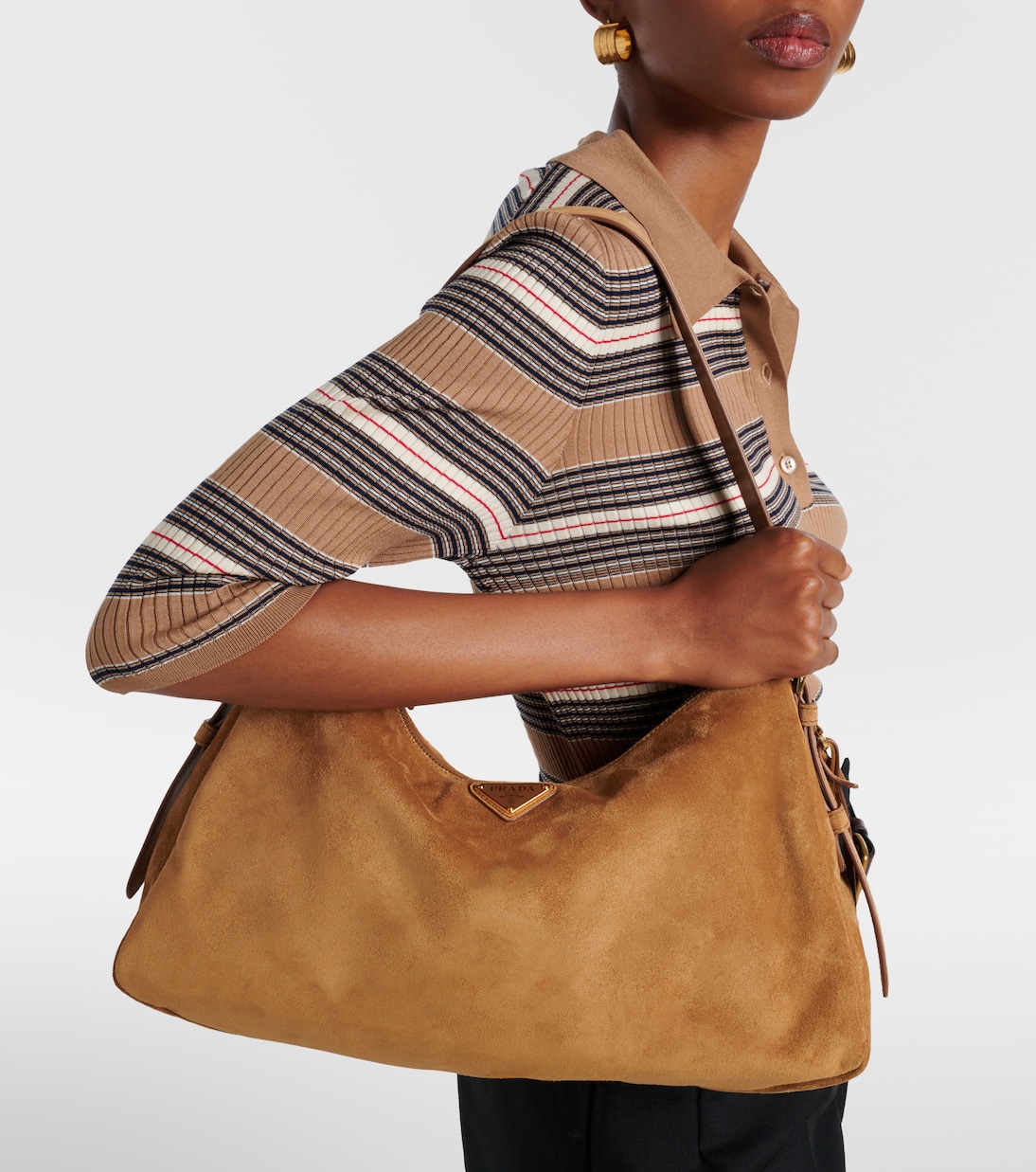 Prada Aimée Medium suede shoulder bag | Prada