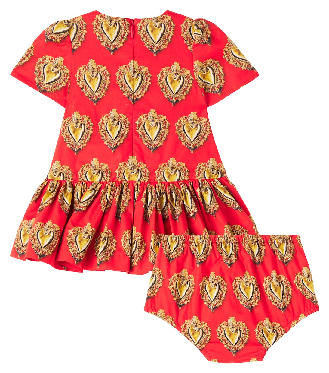 婴幼儿 — 印花棉质府绸连衣裙 | Dolce&Gabbana Kids