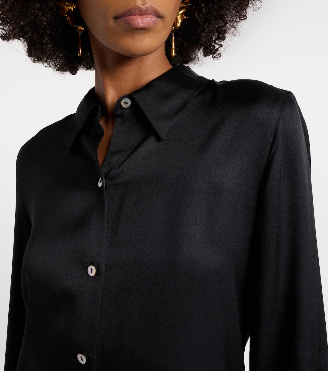 Silk-blend satin shirt | Vince