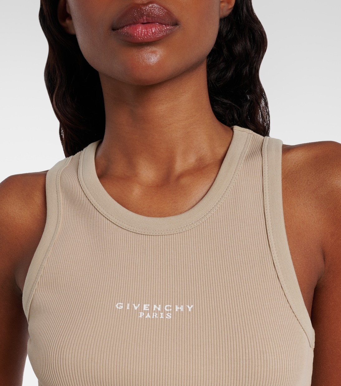 Logo ribbed-knit cotton jersey tank top | Givenchy