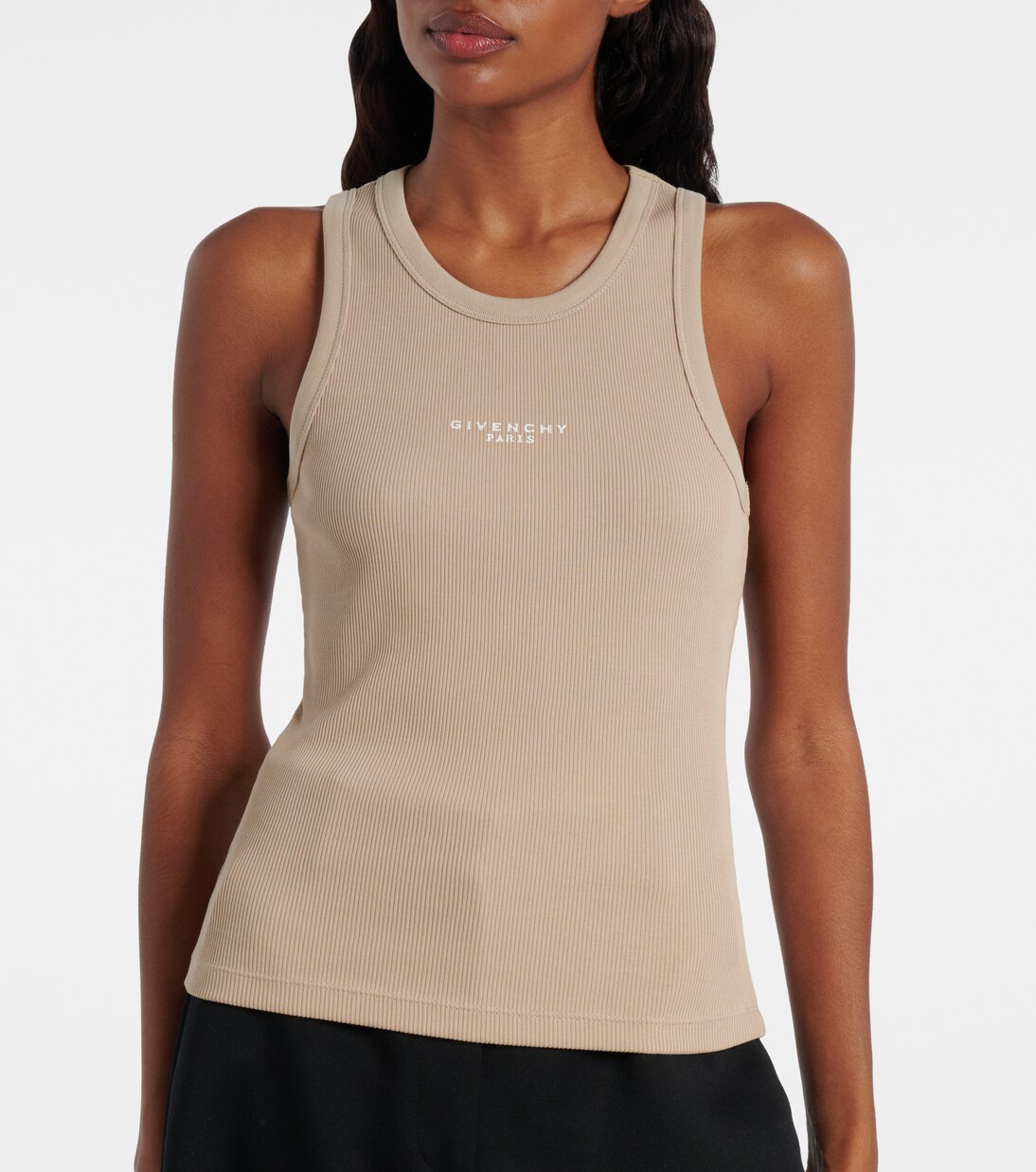 Logo ribbed-knit cotton jersey tank top | Givenchy