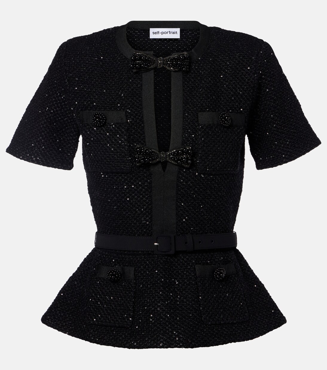 Sequined knitted top | Self-Portrait