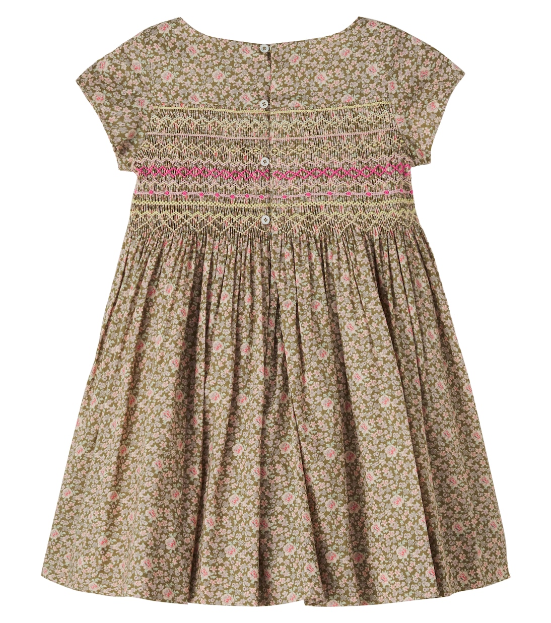Duchesse smocked floral cotton dress | Bonpoint