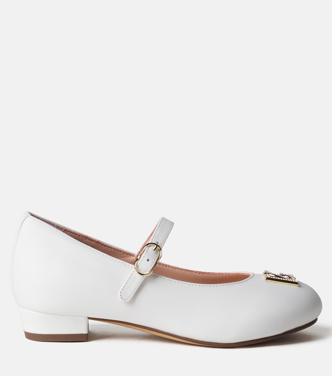 DG embellished leather ballet flats | Dolce&Gabbana Kids