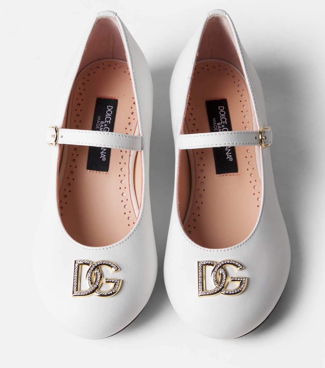 DG embellished leather ballet flats | Dolce&Gabbana Kids