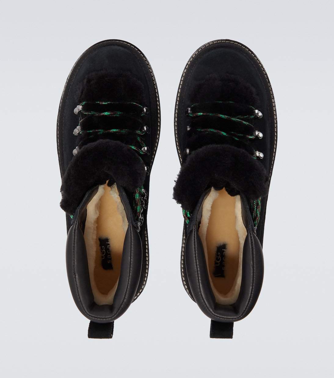 x UGG suede and shearling hiking boots | Sacai